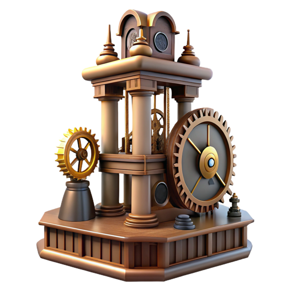 Intricate 3D Clockwork Mechanism Illustration png