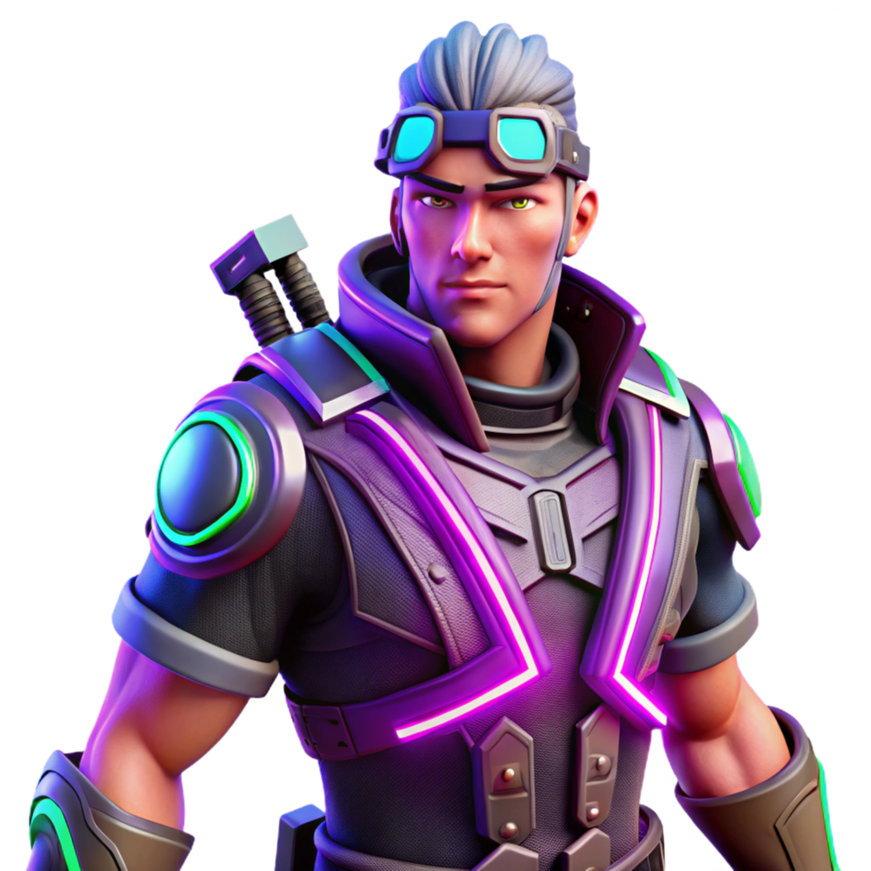 Futuristic 3D Render of a Male Character png