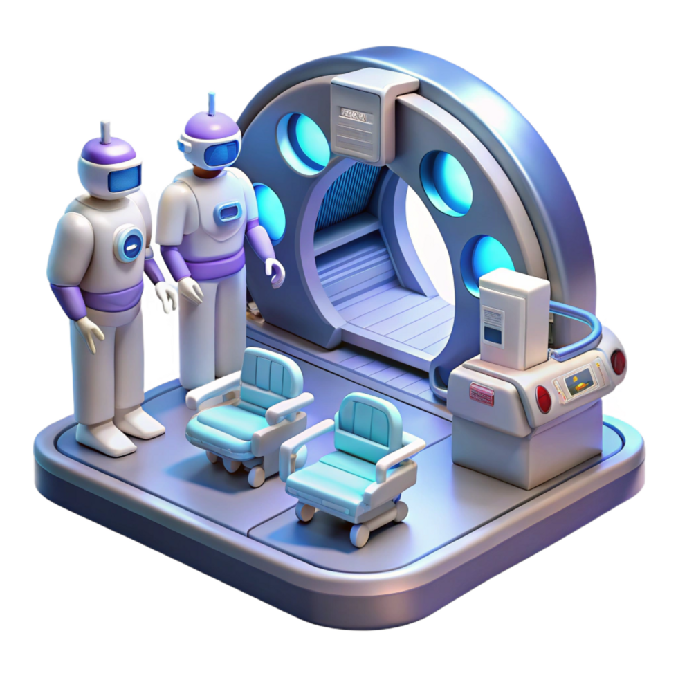 3D Illustration Futuristic Robot Medical Scan png