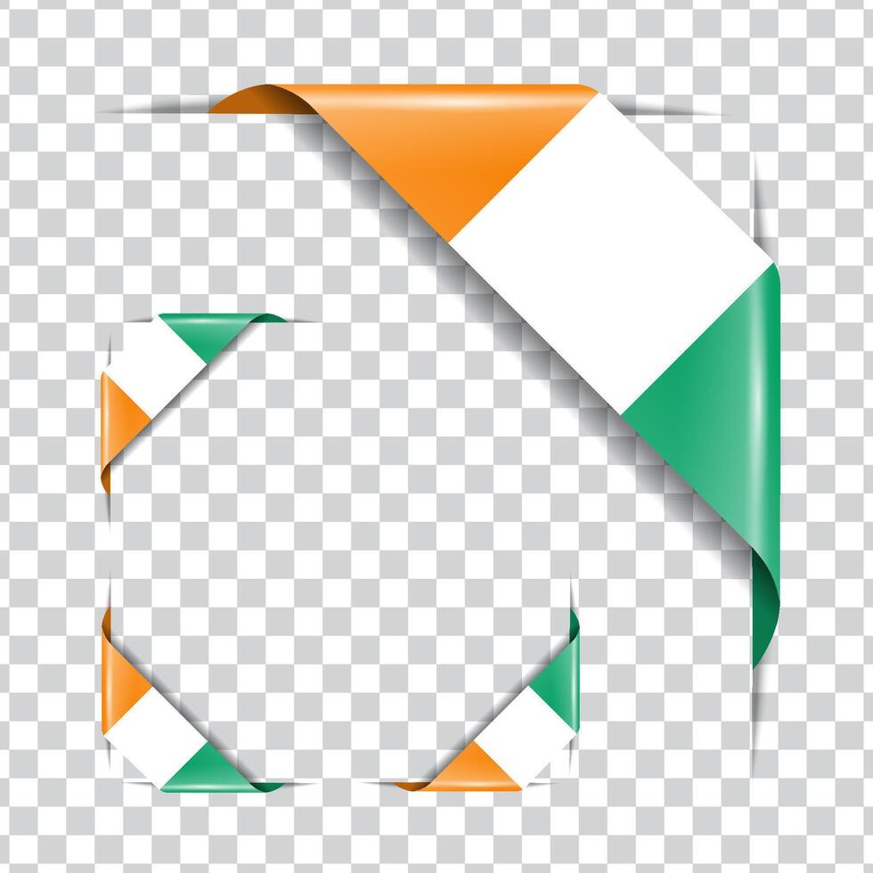 Ivory Coast corner national flags vector