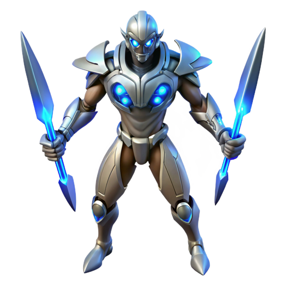 Powerful Armored Warrior 3D Render png