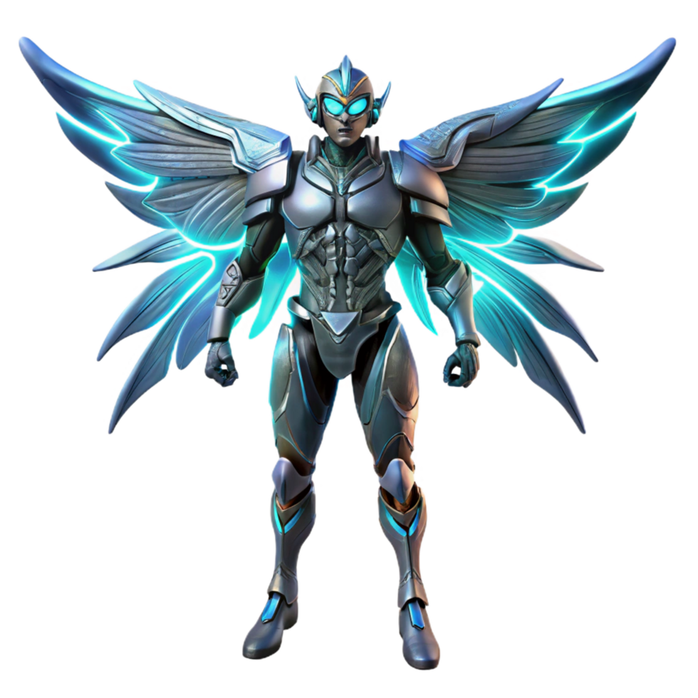 3D Render Futuristic Angel Warrior png