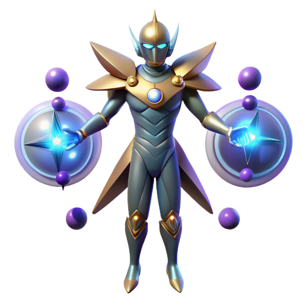 3D Render Galactic Guardian in Armor png
