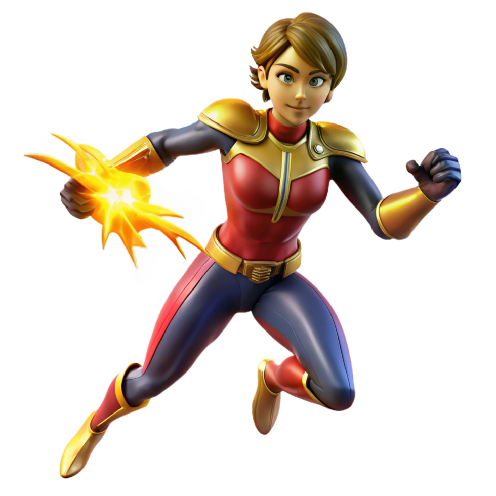 Female Superhero 3D Render png