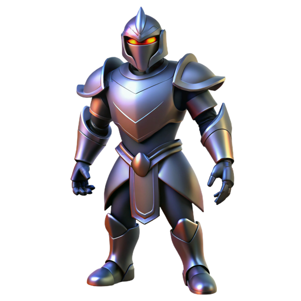 3D Render Cartoon Knight in Armor png