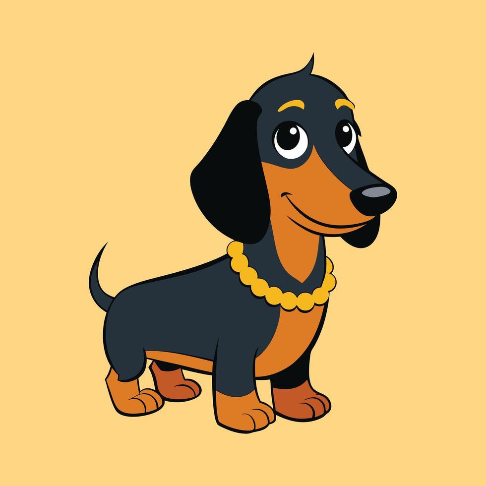 Adorable Dachshund Fancy Bling vector