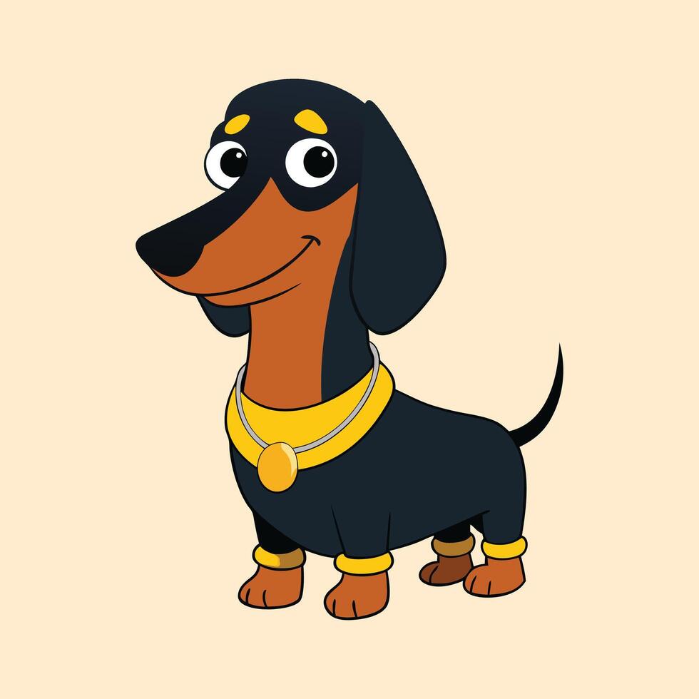 Cute Wiener Dog Fancy Style vector