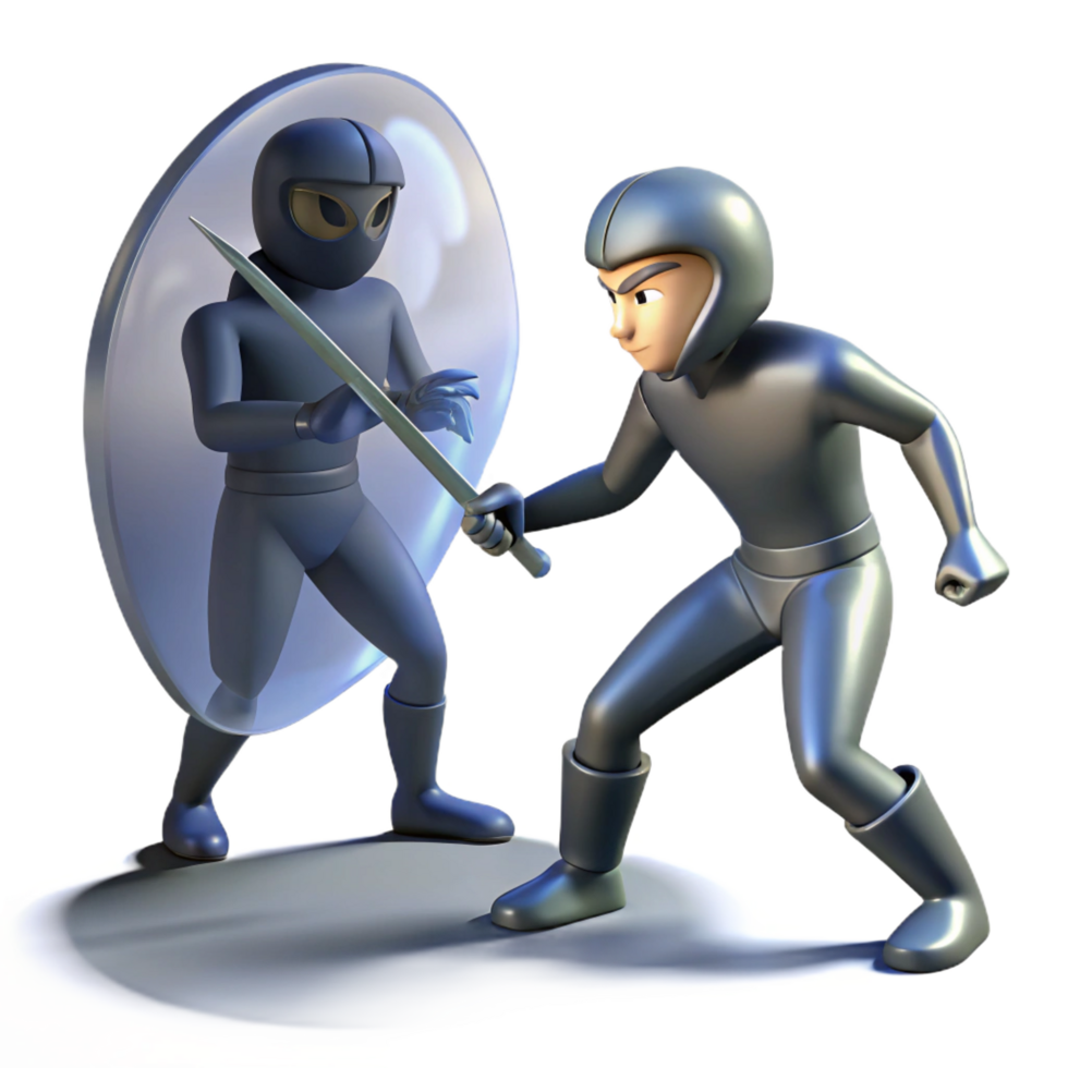 3D Illustration Dueling Warriors png
