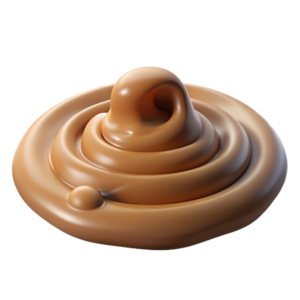 Swirling Caramel 3D Render png