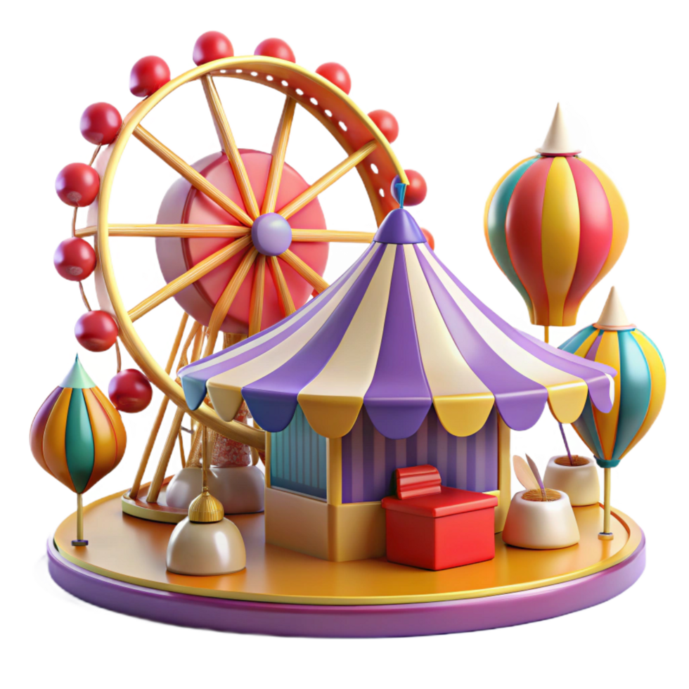 3D Cartoon Fairground Illustration png