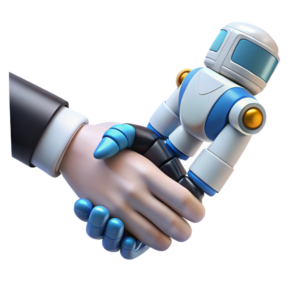 Robot Handshake 3D Illustration png