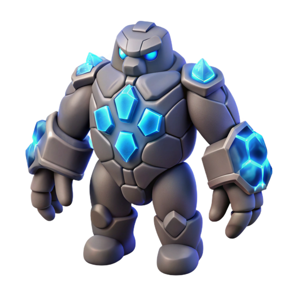 3D Stone Golem Illustration png