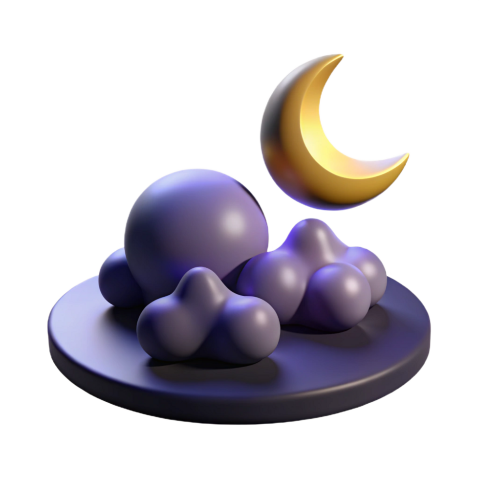 Night Cloudscape 3D Render png