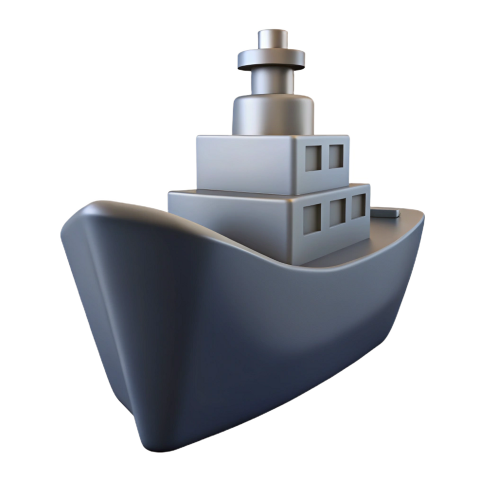 3D Model of a Cargo Ship png