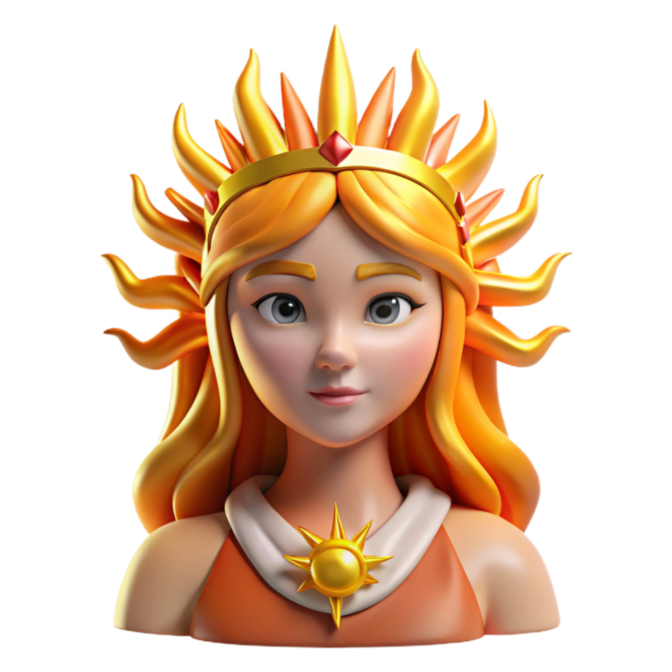 Sun Goddess 3D Render png