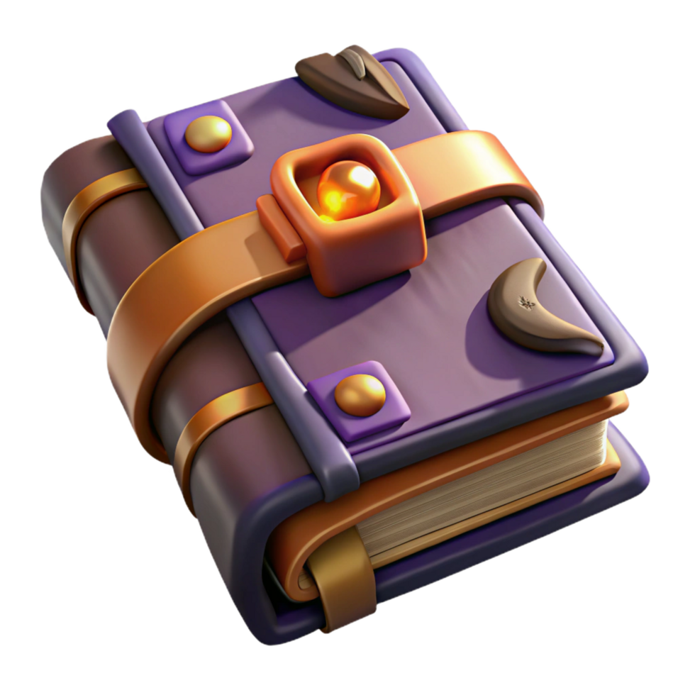 3D Render Enchanted Book Illustration png