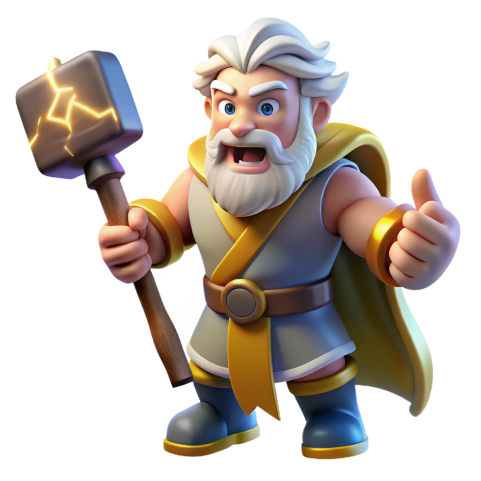 3d desenho animado poderoso rei ilustração png