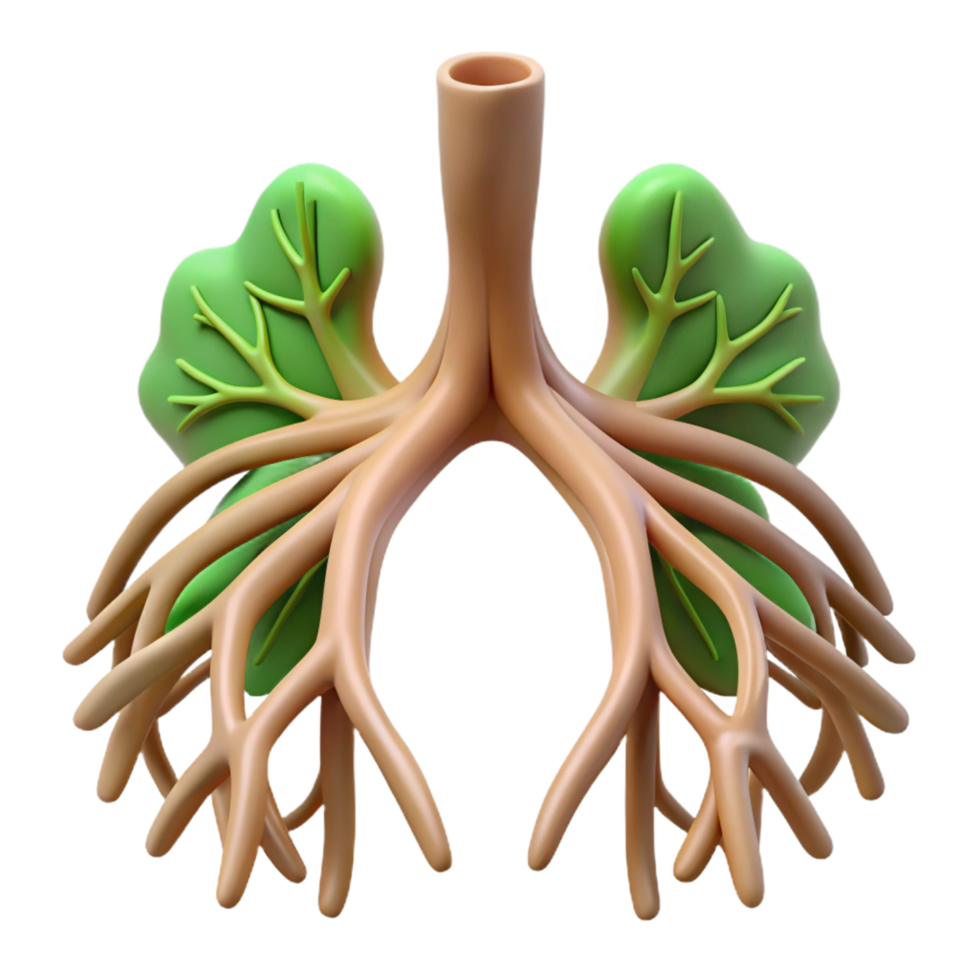 3D Lungs Illustration, Bronchial Tree Model png