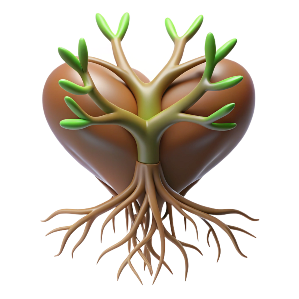 Heart Shaped Tree 3D Render png
