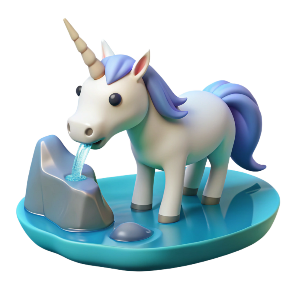 Cute Unicorn 3D Render png