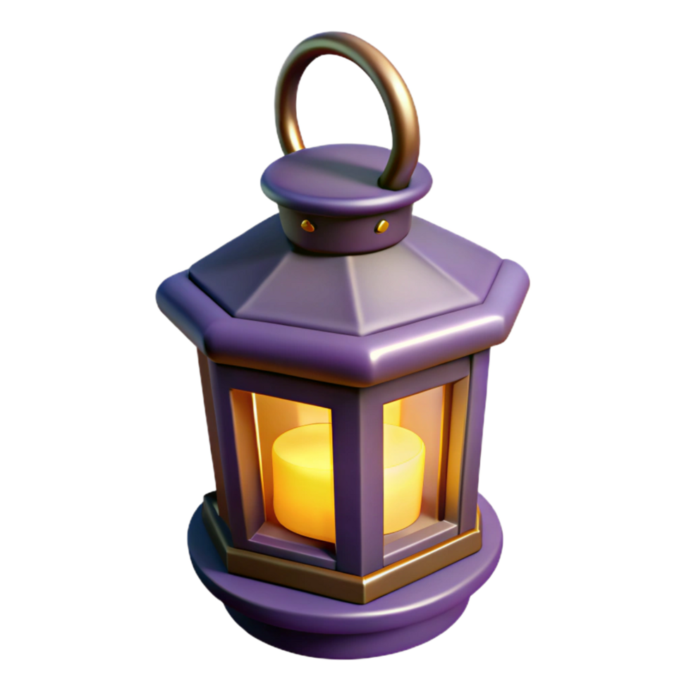 Purple Lantern 3D Render png