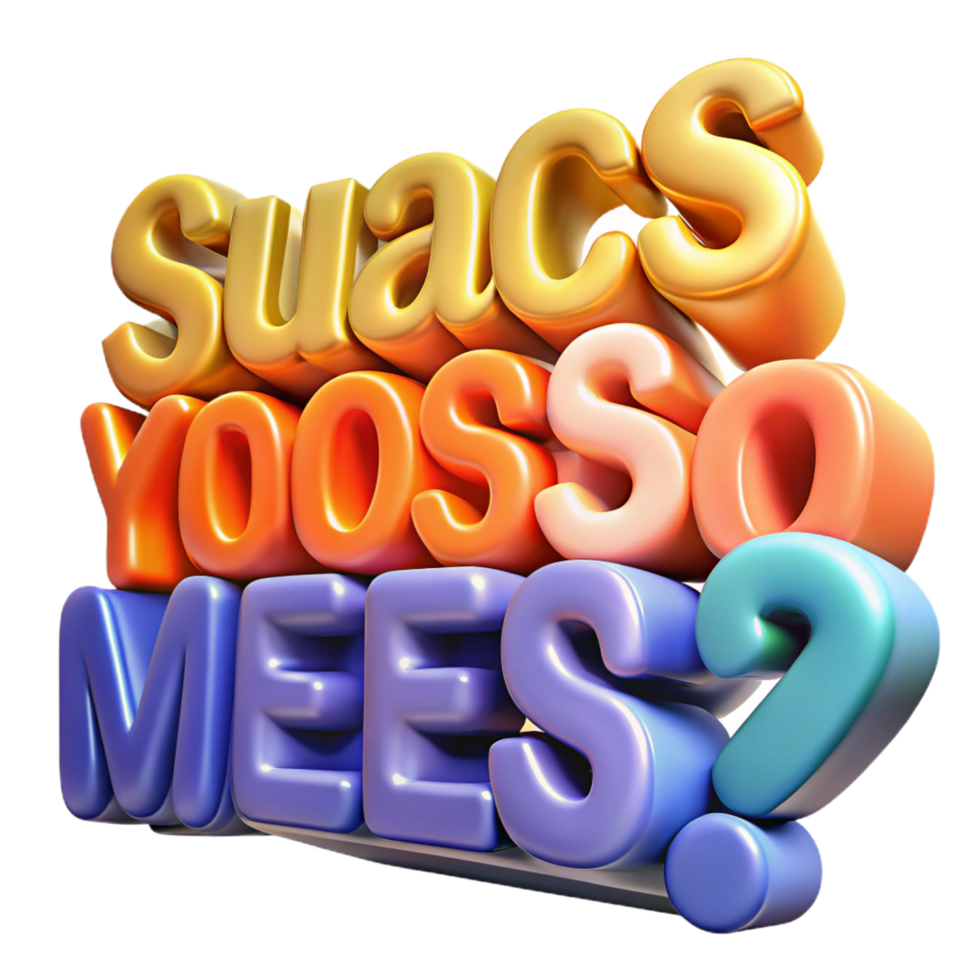 3D Colorful Word Art Suacs Yoos So Mees png