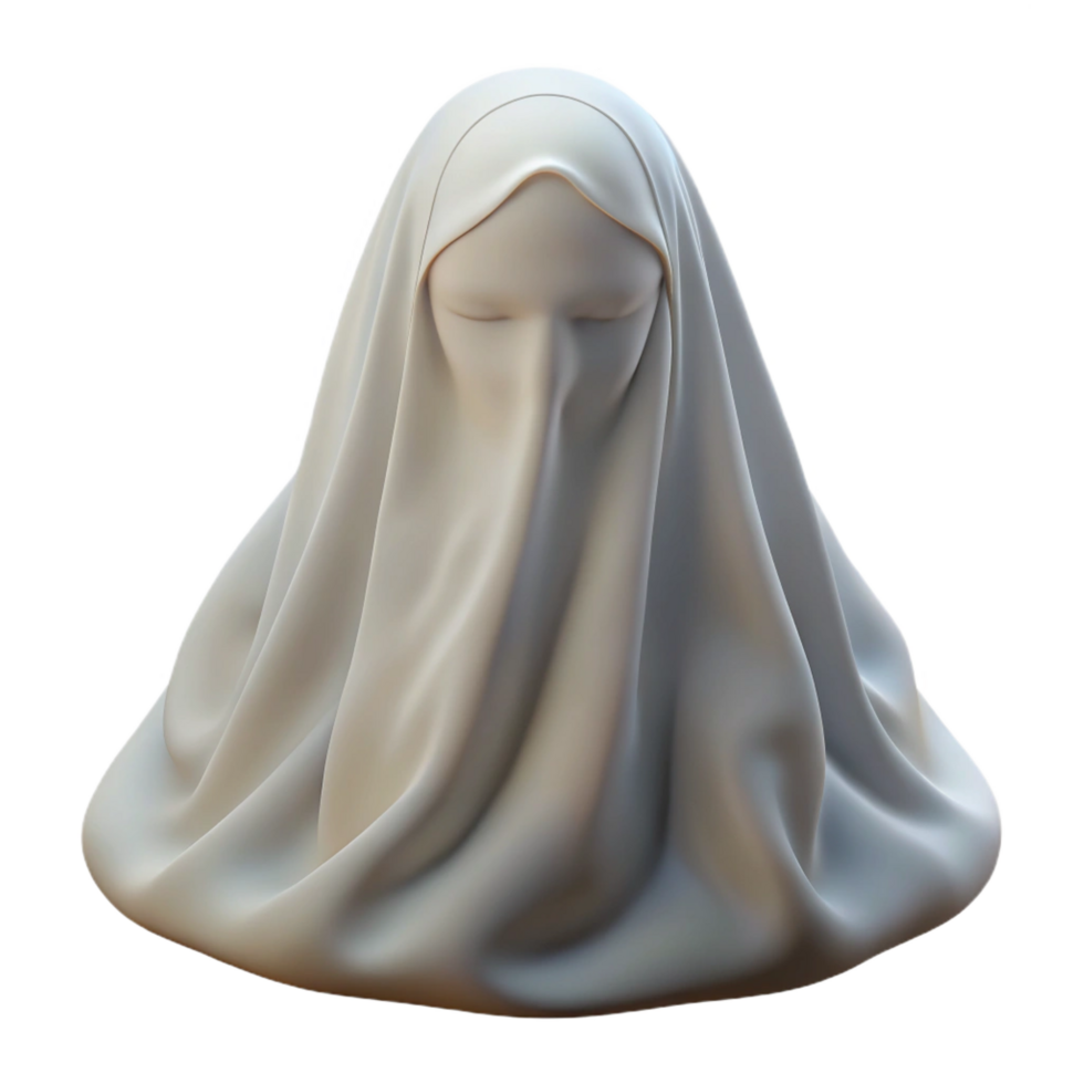 3D Render of Veiled Woman, Abstract Figure png