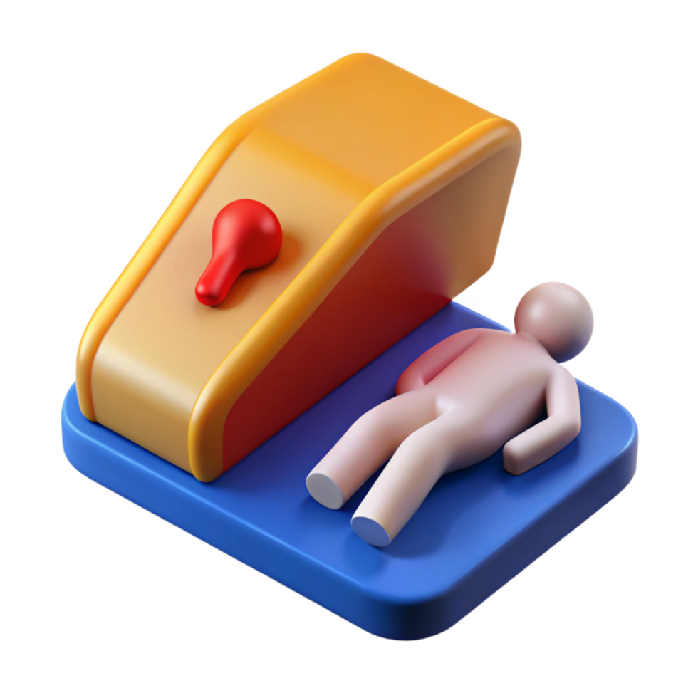 3D Illustration Relaxing Figure on Abstract Slide png
