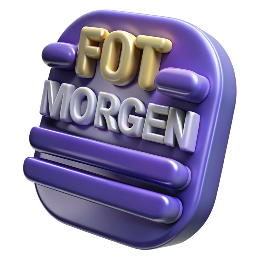 3D Render Futuristic Morgen Button png
