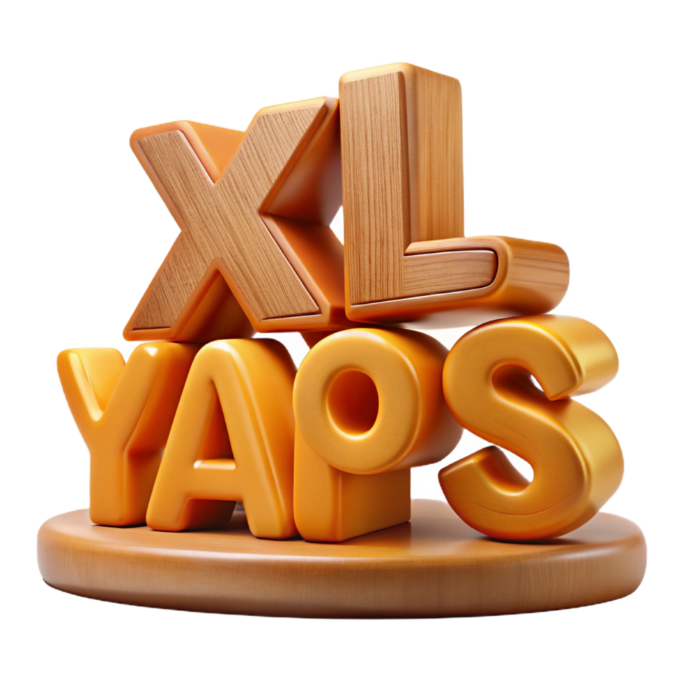 3D Render XL Yaps Wooden Letters png