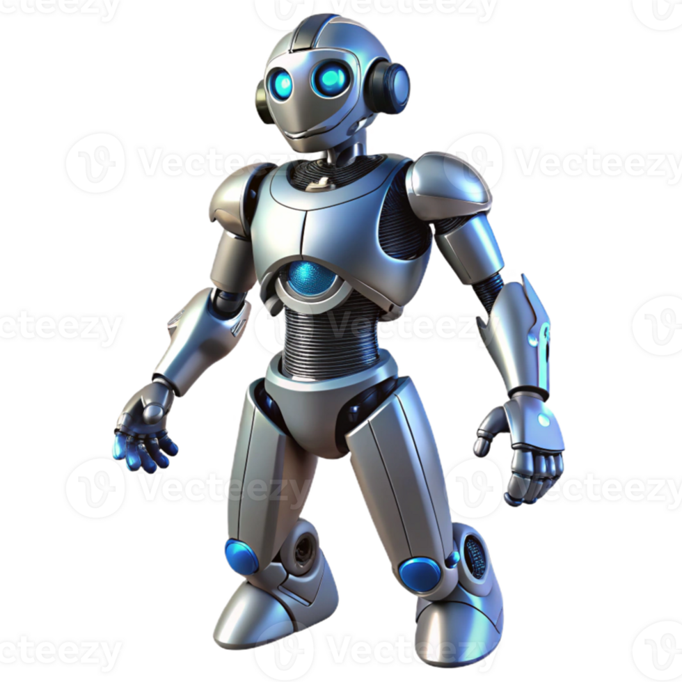 extraordinary vintage Friendly Robot 3D Render professional png