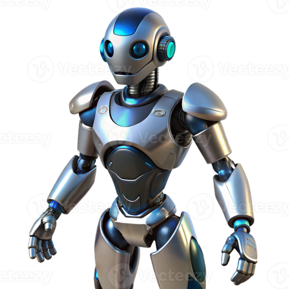 wonderful abstract Futuristic Robot Illustration A 3D Render of a Sleek, Metallic Bot professional png