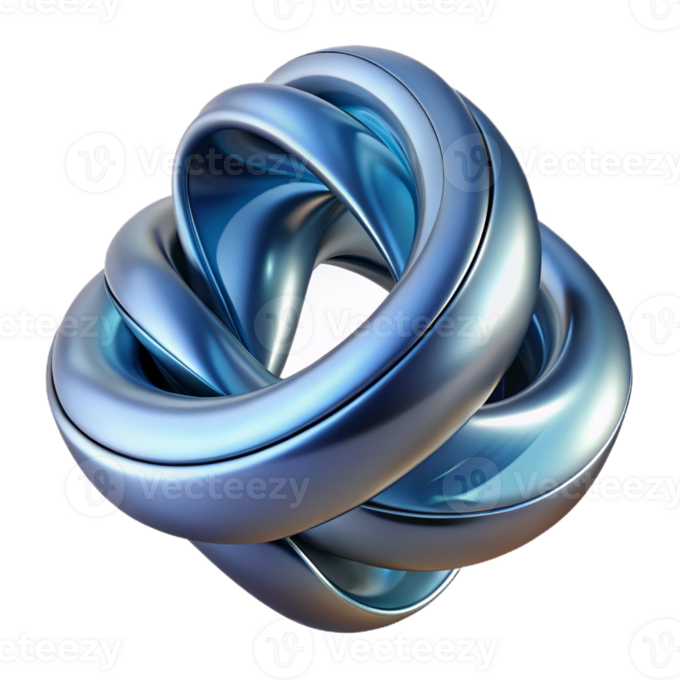wonderful modern Abstract 3D Blue Knot Illustration detailed png