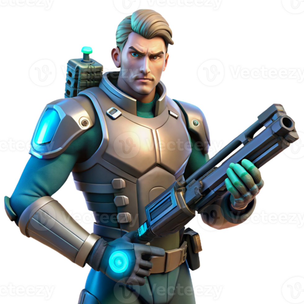 extraordinary minimalist Futuristic Soldier 3D Render professional png