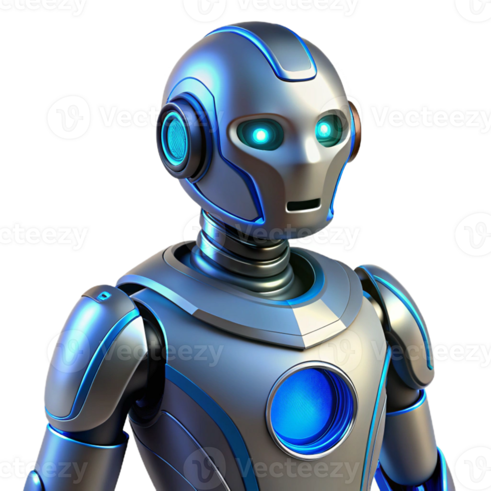 serene artistic Futuristic Robot 3D Render original png