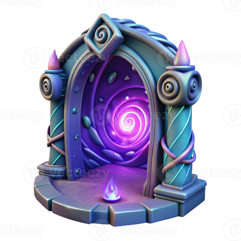 vibrant rustic Mystical Portal 3D Render detailed png