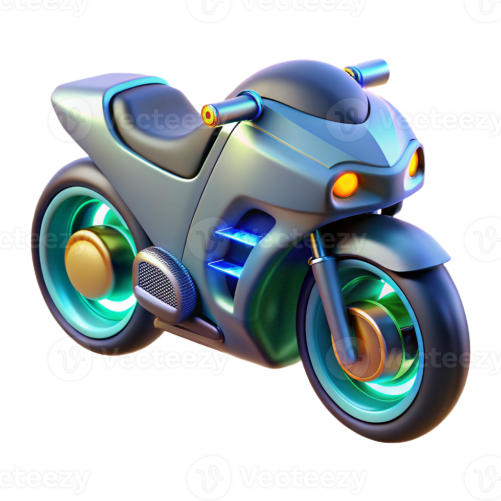 magnificent classic Futuristic Motorcycle 3D Render exclusive png