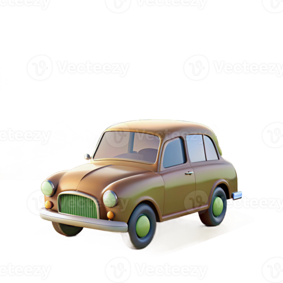 stunning artistic Brown Classic Car 3D Render exclusive png