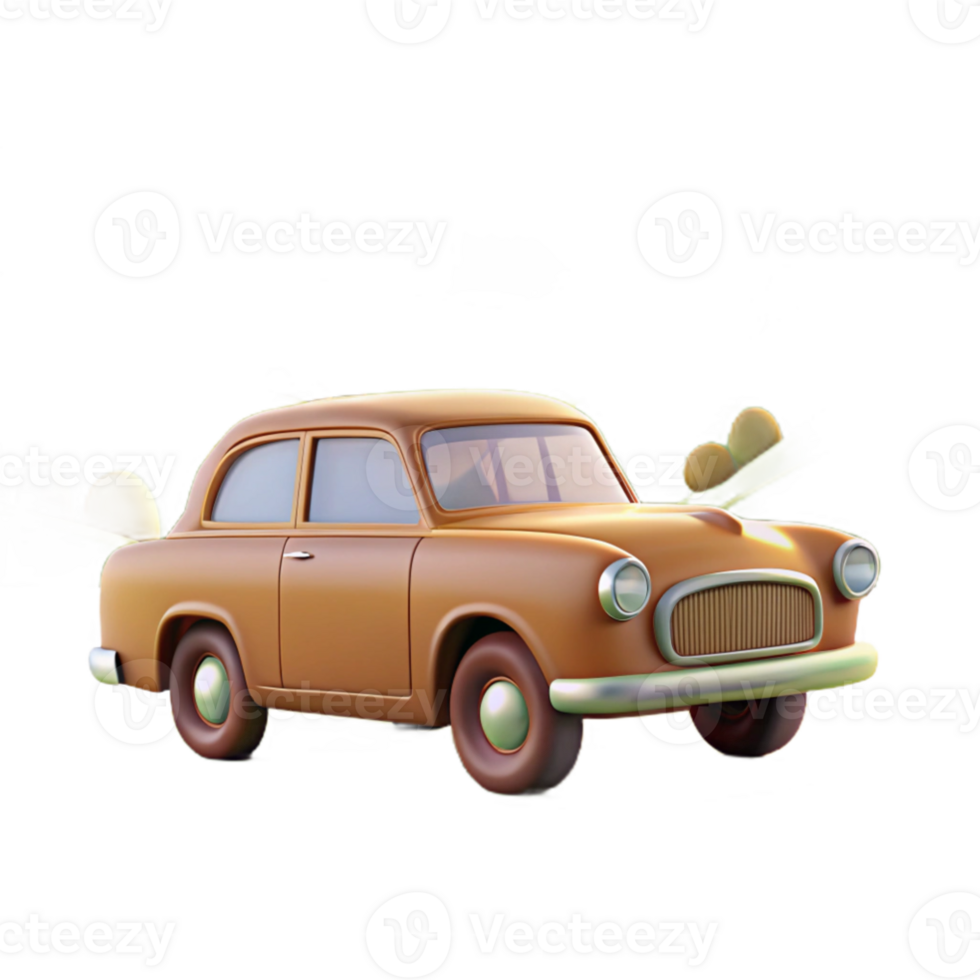 magnificent contemporary Cartoon Car 3D Render professional png