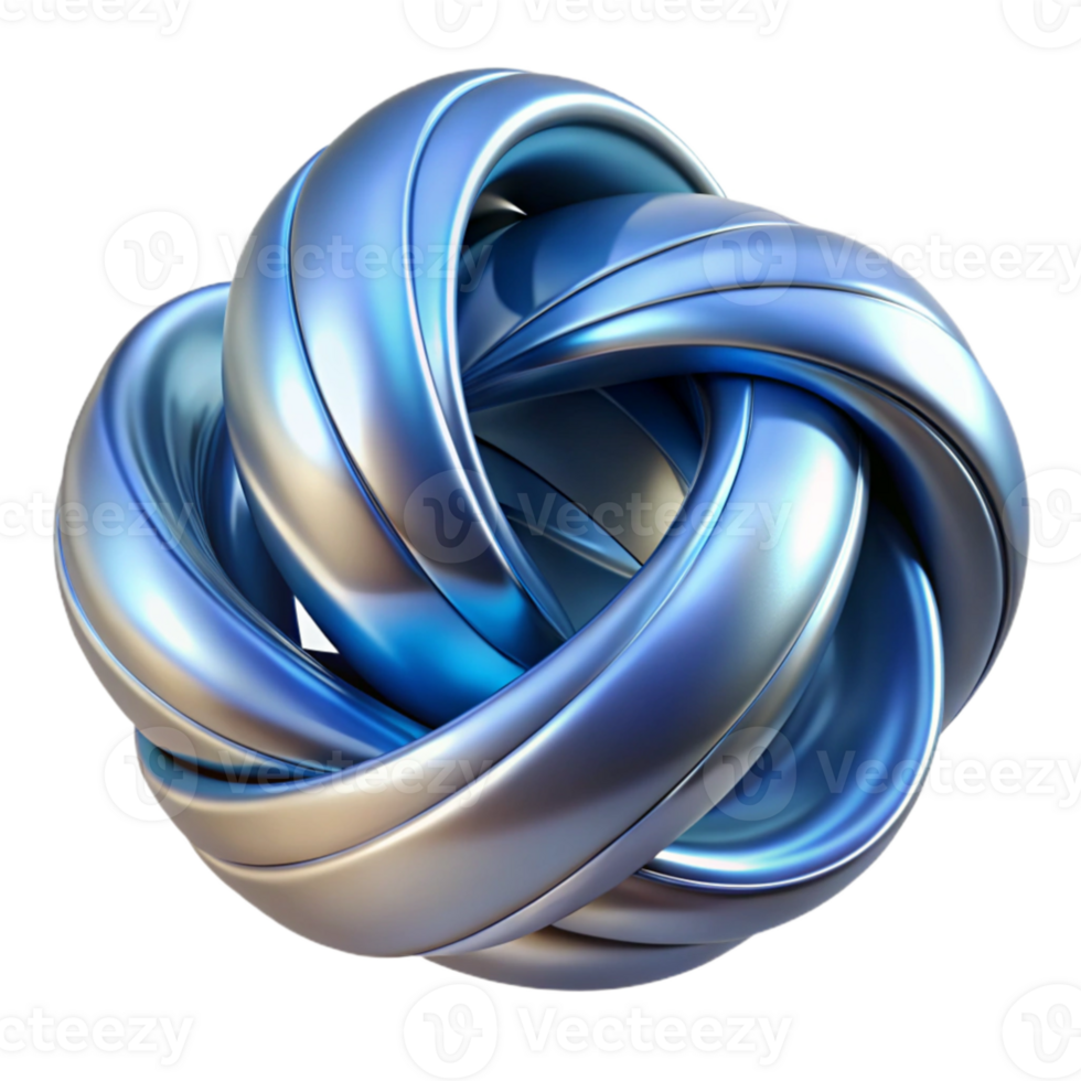 serene rustic Abstract 3D Blue Knot Render authentic png