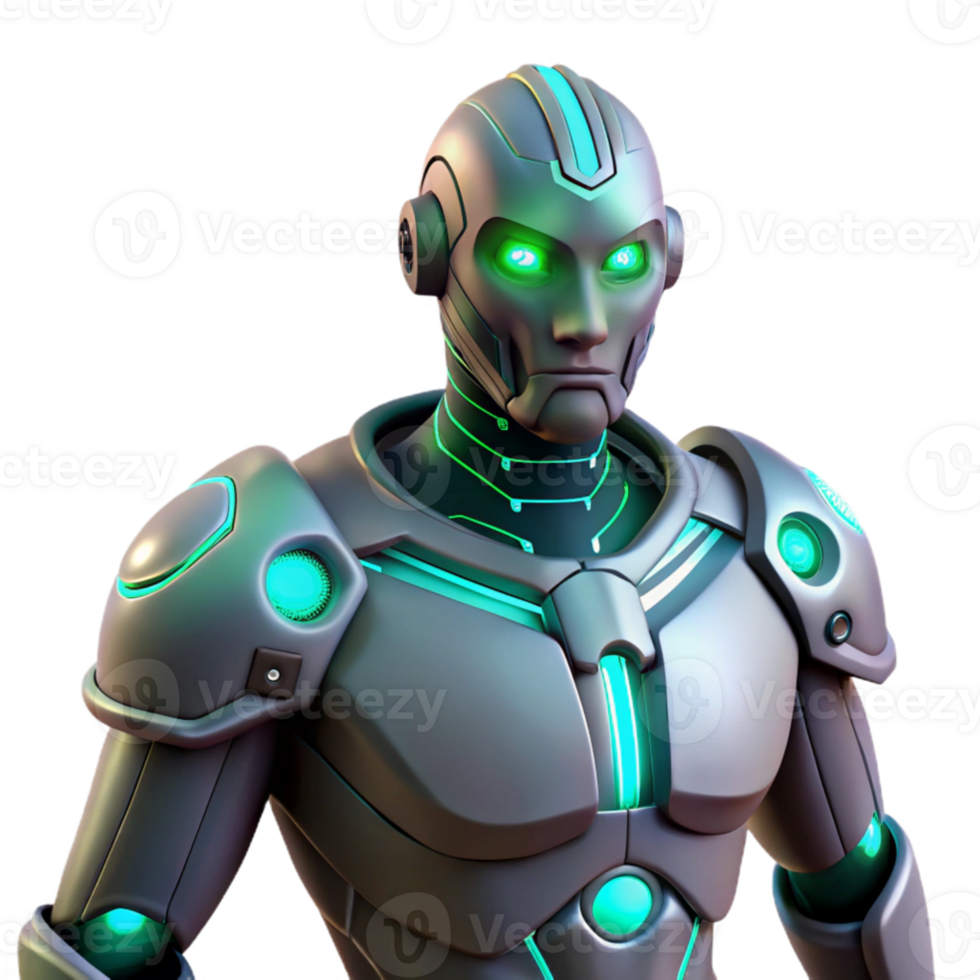 magnificent contemporary Futuristic Robot 3D Render authentic png