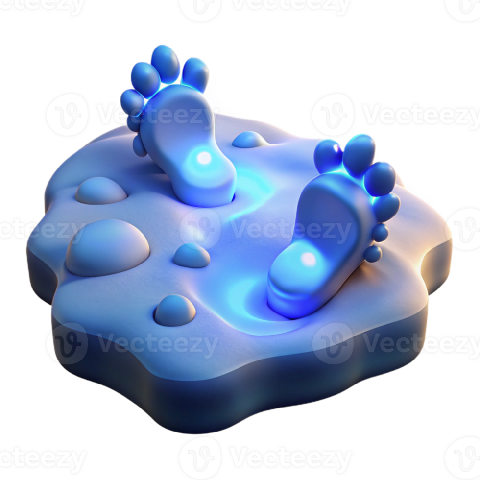 vibrant modern Glowing Feet in 3D Abstract Background original png