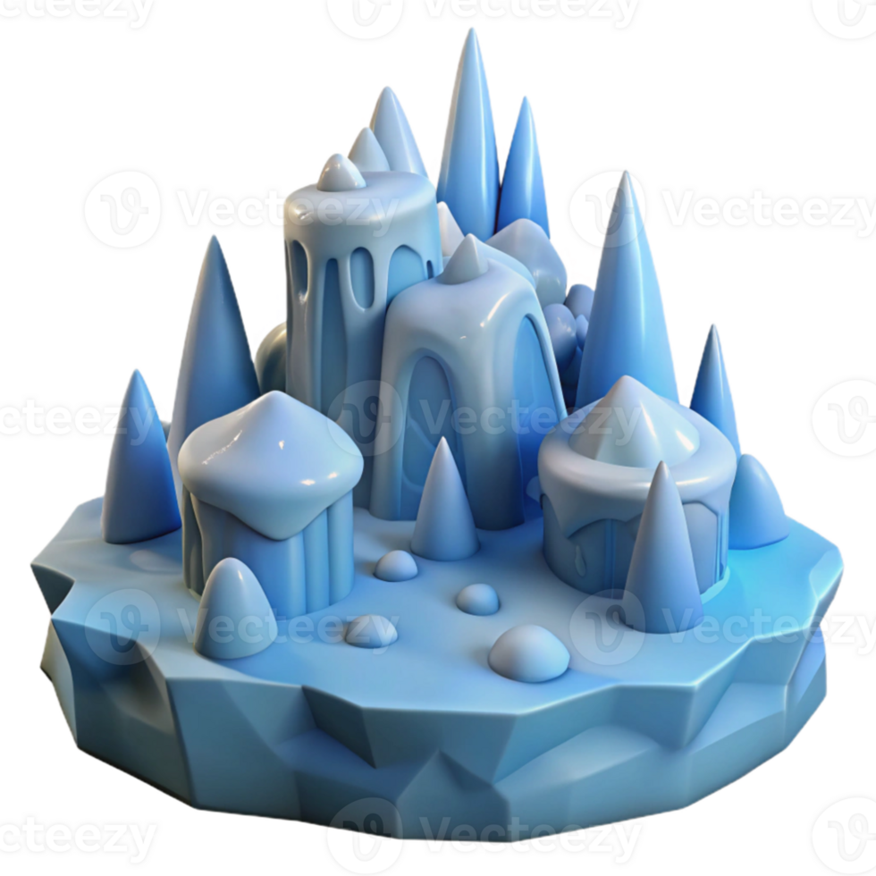 magnificent creative Icy Fantasy 3D Render authentic png
