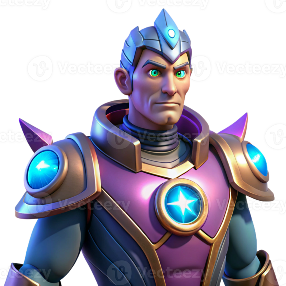 dramatic rustic 3D Illustration of a Galactic Commander professional png