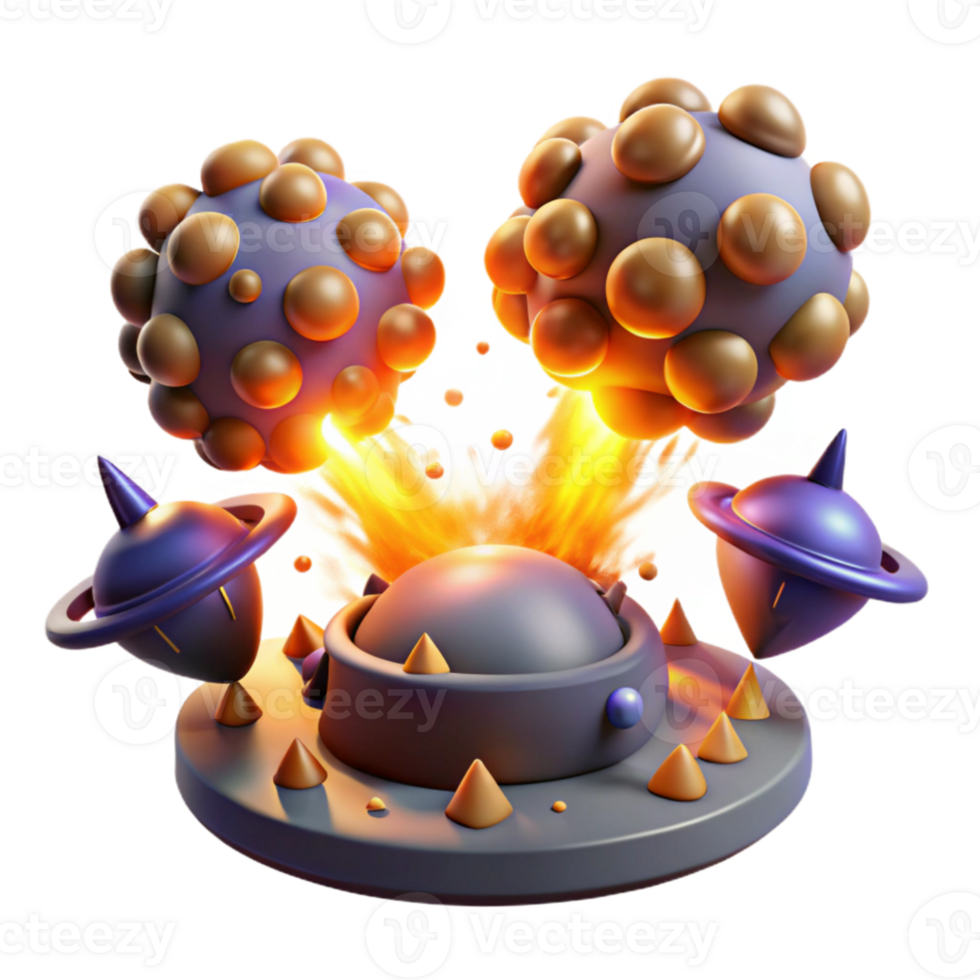 beautiful classic 3D Bomb Explosion Illustration high resolution png