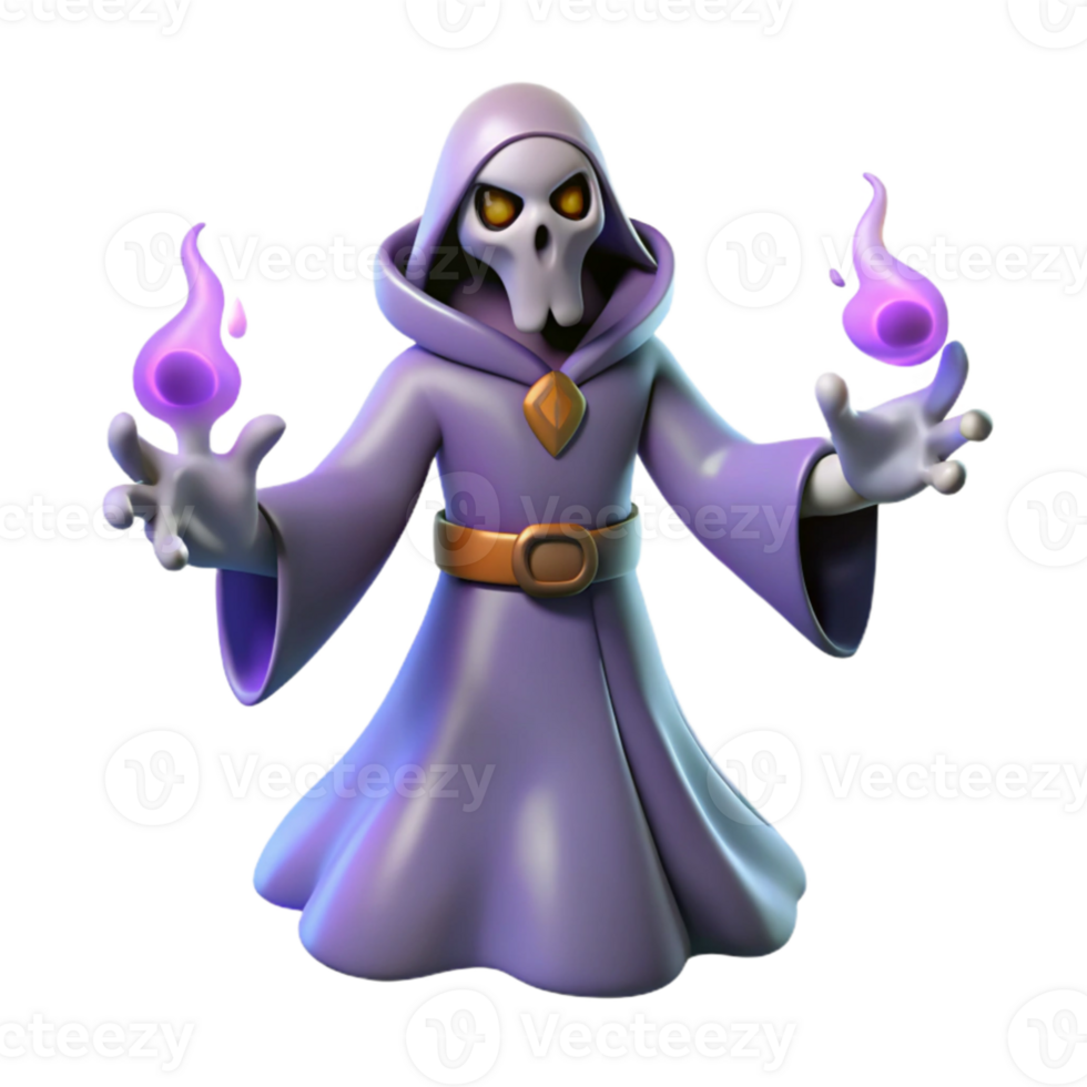 impressive modern 3D Cartoon Grim Reaper Illustration professional png