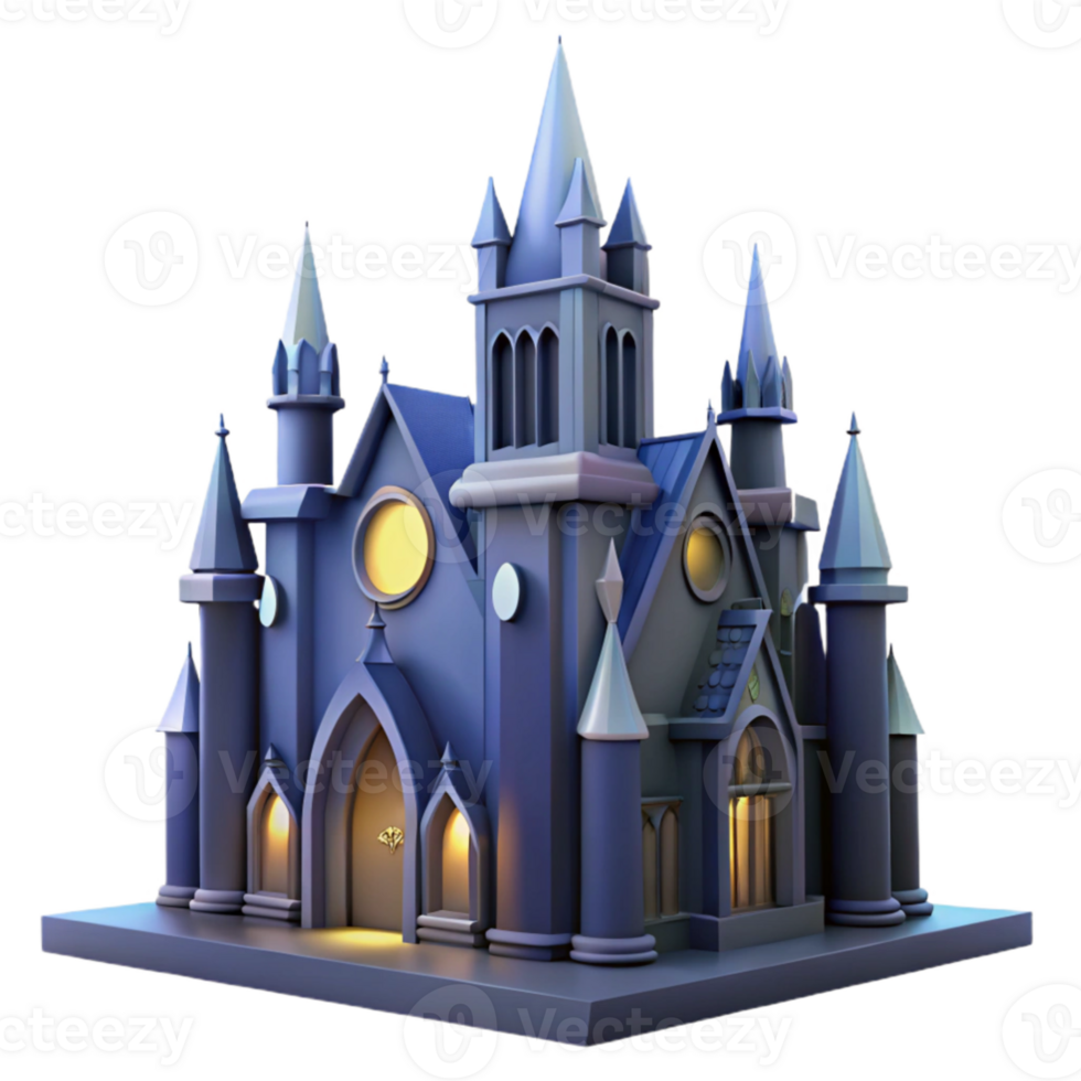 stunning classic Enchanted Castle 3D Render high quality png