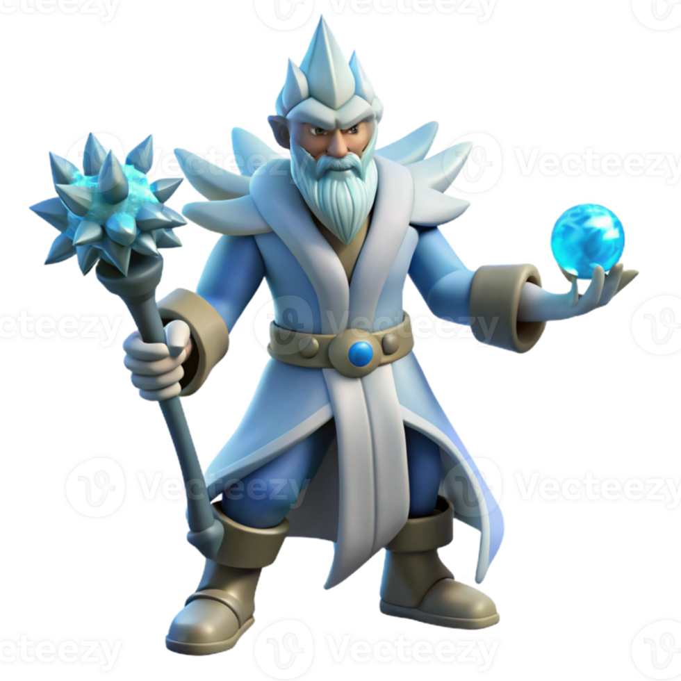 magnificent abstract Ice Wizard 3D Render authentic png