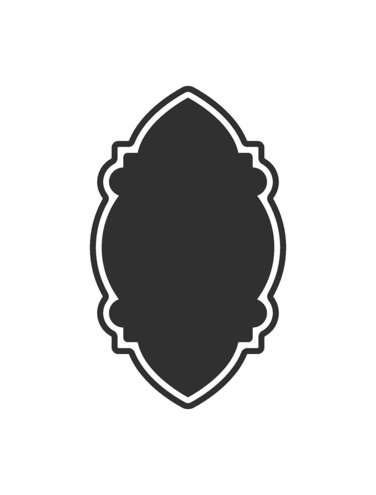 This beautifully stylized silhouette showcases an Islamic window or archway design, making it perfect for any artwork related to the celebration of Ramadan Kareem and mosque graphics and decorations vector