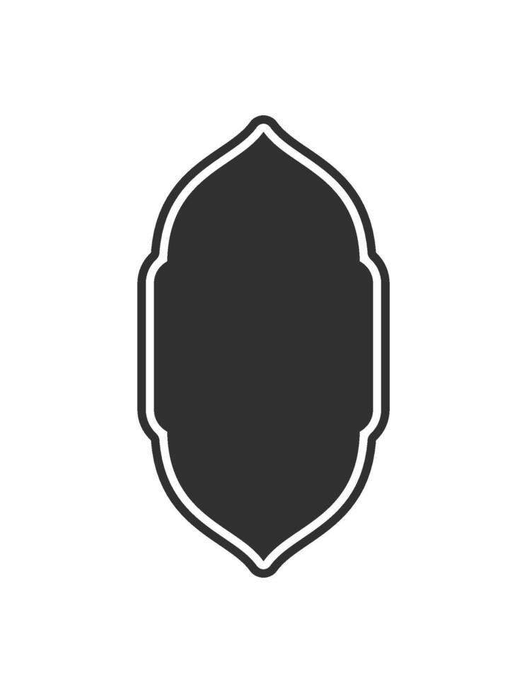 This elegant Islamic shape depicts a beautifully designed window or door arch, making it perfect for various Ramadan designs or mosquethemed projects, showcasing cultural significance vector